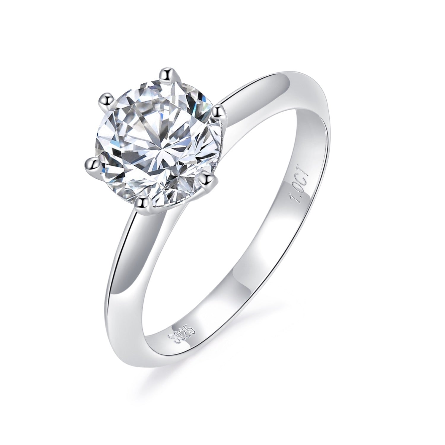 No.3 RM1003 0.5/1.0/2.0/3.0 CTW Classic 6A Moissanite 18K S925 Band Ring