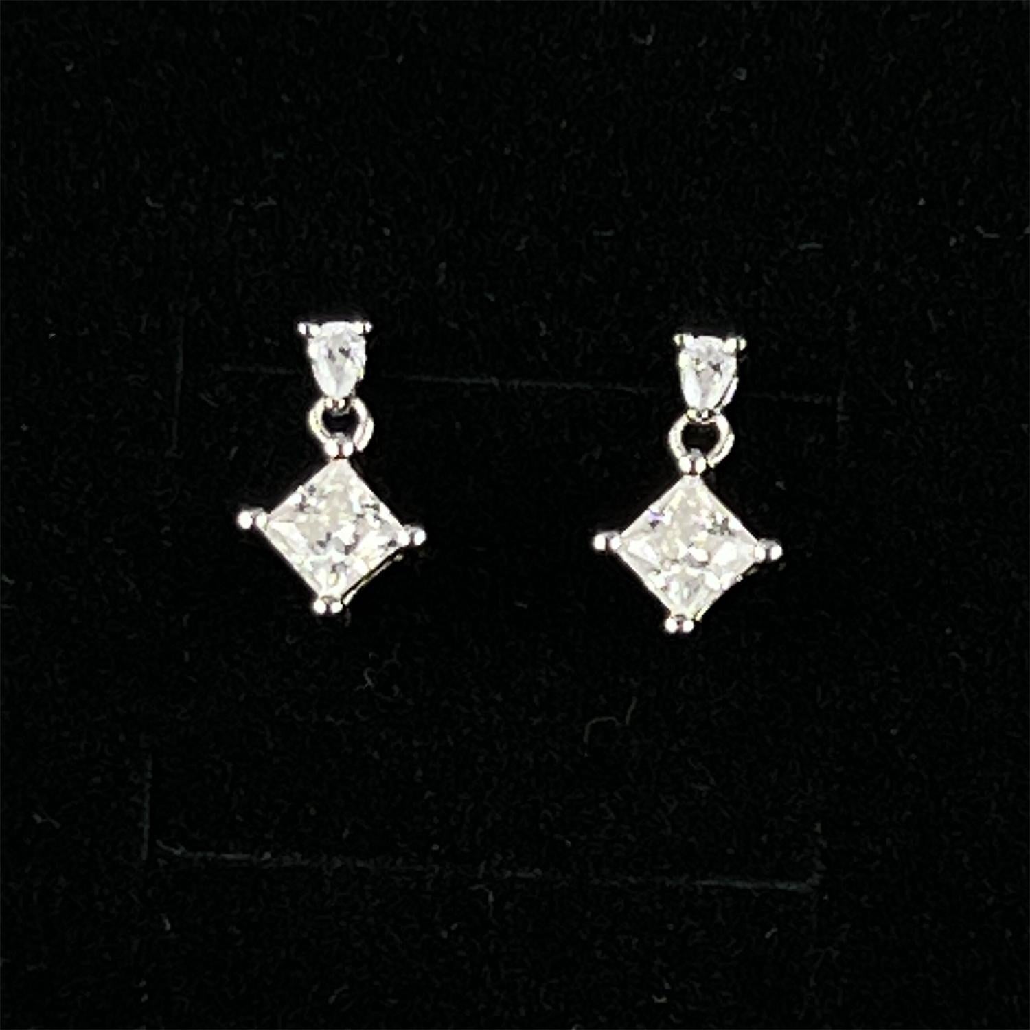 ENo.15  Cubic Square 0.5 CTW*2 5A Moissanite S925 Earrings